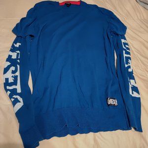 Diesel Blue Long Sleeve under short sleeve Shirt Mens Size Medium (2 in 1)